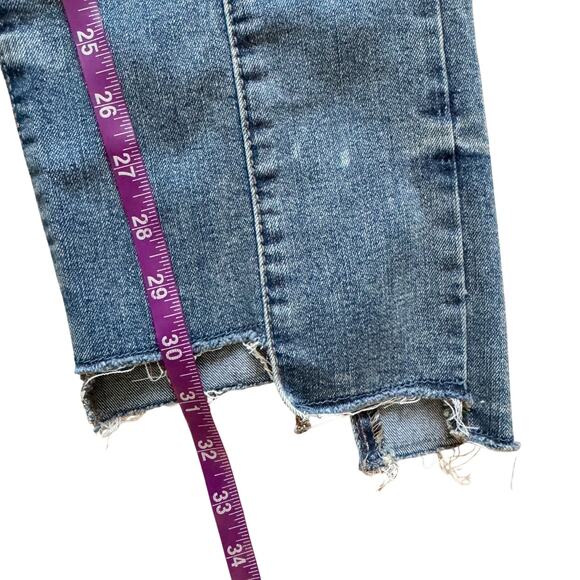 LOGO Lori Goldstein Jeans Women Size 14T Blue Straight Raw hem Cabincore Casual - Picture 10 of 12